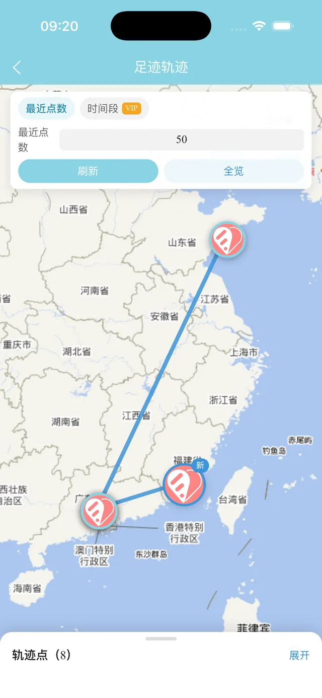 足迹轨迹